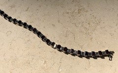 ❤️✨VINTAGE Sterling Silver EMERALD CUT GARNET & MARCASITE ESTATE Tennis Bracelet