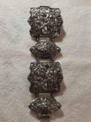 Vintage Cini Sterling 925 Cherub & Lion Bracelet Italian Renaissance Revival