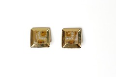 Vintage Christian Dior Geometric Clip-on Earrings With Clear Rhinestones