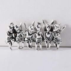 Vintage Angel Shape Brooch Women Jewelry Matte Metal Pin Coat Collar Accessories