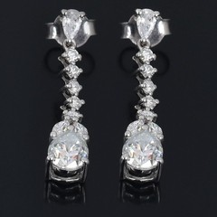Stylish Rare 4.00 Ct Certified Diamond Dangler Earrings, Free Diamond Studs