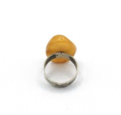 Vintage Sterling Silver 925 TttttEgg Yolk Amber Color Ring Estate Jewelry READ