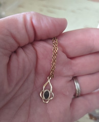 Vtg Filigree Jade Pendant Gold Tone Chain Minimalist Fashion Jewelry Necklace