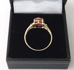 VINTAGE Hand Crafted Cameo W/ Diamonds in 14K Solid Yellow Gold Ring , NEW