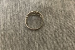 Vintage Sterling Initials N-A Letters Band Ring 3.5 Size