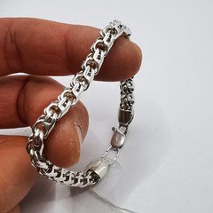 Vintage Fine Unique Bracelet Cable Link Chain Solid 925 Silver Sterling Men Gift