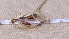 Park Lane Necklace Golden Brown Cattails Pendant Gold Tone Chain Leaves Vintage