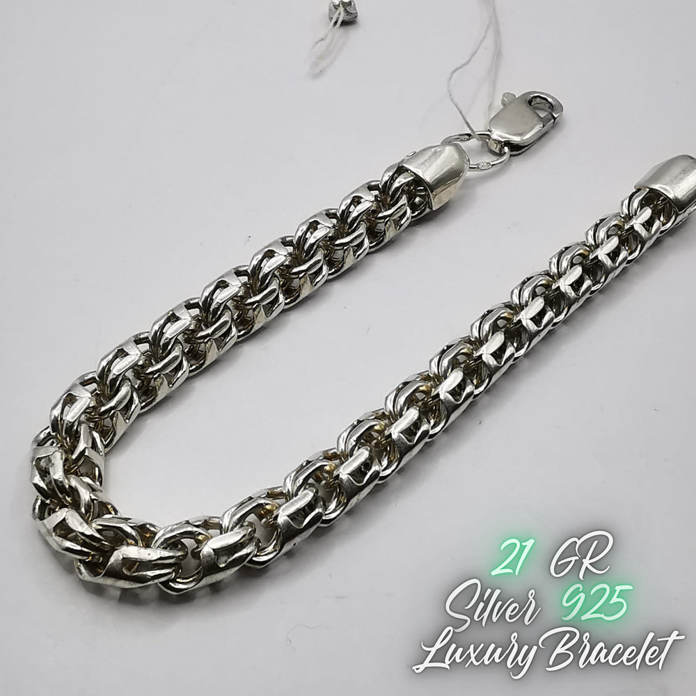 Vintage Fine Unique Bracelet Cable Link Chain Solid 925 Silver Sterling Men Gift