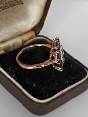 Vintage 1990-s 14 Ct Rolled Gold Sapphire Ring Size UK Q US 8- Hallmarked