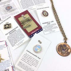 Estate Lot Civil War Gettysburg Lee Sumter Enamel Pin Jewelry Lot 31pc Military