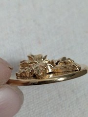 Vtg 1986 Avon 100th Anniversary 3D Carved Gold Rose Pendant Chain 20″ Necklace