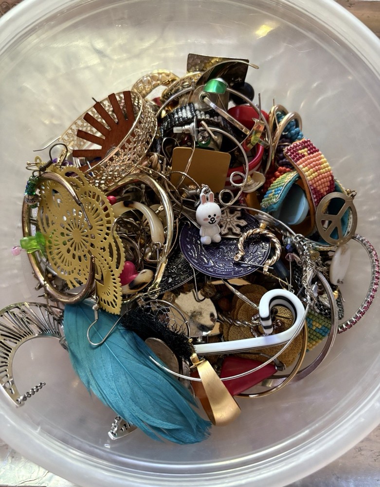 Over 1 Lb VTG to Now Single Earrings Craft Repurpose Pierce Mix Style Lot
