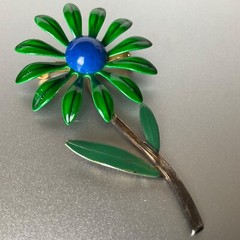 Vintage Jewelry Floral Dragonfly Butterfly Pin Lot Metal Enamel & Rhinestones