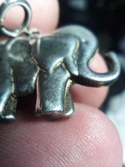 Vintage Sterling Silver LUCKY TRUNK UP Large Figural ELEPHANT Clip On Charm 8g