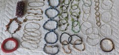 Mix Jewelry BRACELETS 66+ pc Lot, 3 Lbs,wearable, some with semi-precious stones