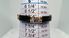 14K Yellow Gold Black Onyx Bracelet, Vintage Onyx Link Bracelet, Double Row Onyx