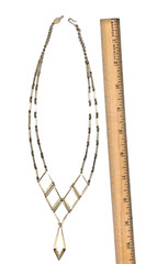 Sarah Coventry Multi-Chain Gold Tone Pendant Necklace 17″ Vintage Signed