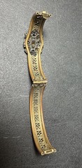 Vintage 1930’s Possibly Czech Green Glass Hinged Bracelet See Pictures For