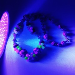 Vtg Antq Czech Glass Marbled Slag Melon Ball Tutti Frutti Bead Cluster Necklace