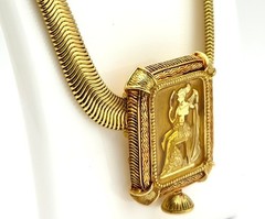 Vintage Edgar Berebi Limited Edition Gold Tone Roman Goddess Collar Necklace