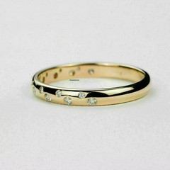 0.50Ct Round Lab Created Diamond Flush Set 14K Gold Finish Engagement Band Ring