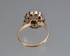 ANTIQUE VICTORIAN 9K GOLD OPAL EARRINGS RING SET C.1890