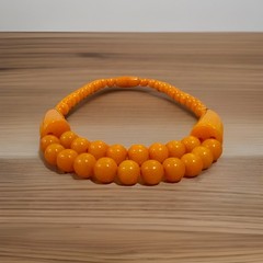 Vintage Style Unique Design Amber Resin Beads Handmade Necklace 19”in & 55grams