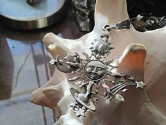 ☆ Vintage Sterling Sun☆Moon☆Stars☆Planets Pendant ☆