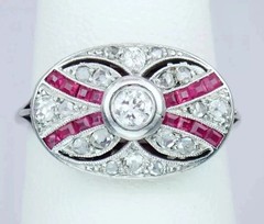 1.23Ct Art Deco Style Lab Created Diamond Wedding Anniversary 925 Silver Ring
