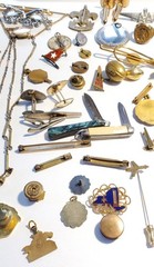 Antique, Vintage Mens Jewelry, Collectibles, Accessories Lot, Over 50 Pieces!