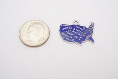 Vintage Sterling Silver 925 United States Charm Enamel