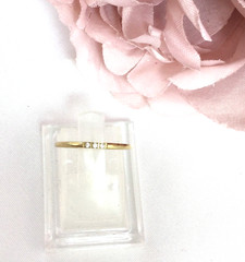 Vintage Jewellery Gold Band Ring with White Diamonds Antique Deco Dress Jewelry