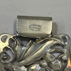 Vtg DANECRAFT Bracelet 925 Sterling 6 Panel Cut Out Floral Repousse 7.25 63.1 Gr