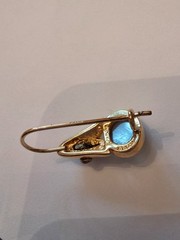 Vintage Earrings 925 Goldtone Sterling Gray Oval Moonstone drops