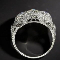 2.95Ct Art Deco Style Lab Created Diamond Anniversary 14K White Gold Finish Ring
