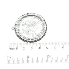 999 Silver Vintage 1994 Turks Caicos Islands 20 Crowns Elizabeth II Coin Pendant