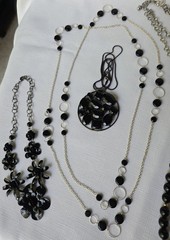 Vintage Set Of 11 Gothic Black Necklaces Excellent Condition
