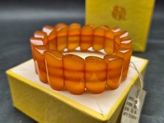 Vintage bracelet made of natural amber, honey color, Baltic (USSR), 28.4 grams.