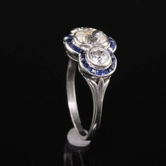 2.55Ct Art Deco Style Lab-Created Diamond Engagement 14k white Gold Finish Ring