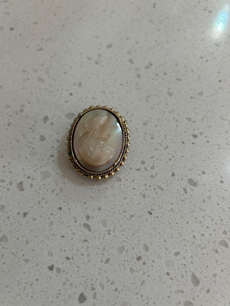 Vintage Carved Shell Cameo Brooch/Pendant