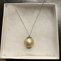 Vintage Sarah Coventry Baroque Pearl Necklace 16 Inch Chain Gold Tone