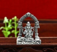 925 pure silver God Ganesha statue, figurine, puja article home temple art03