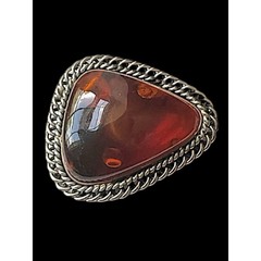 Vintage Baltic Amber Modernist Brooch Pin