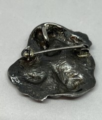Art Nouveau Silver Plated Pewter Lady with Lotus/Waterlily Brooch Pendant