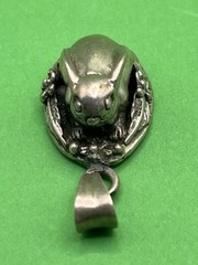 Adorable Vtg Bunny Rabbit Pendant / Charm Sterling Silver Signed 925 3D