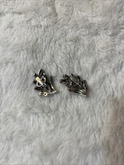 Rare Crown Trifari Dark Pink Navette & Clear Pave’ Rhinestone Earrings Stunning
