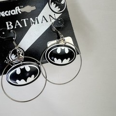 Vtg 1991 Lot Of 3 Batman Returns Pin & Earrings retro 90s Y2K DC Comics
