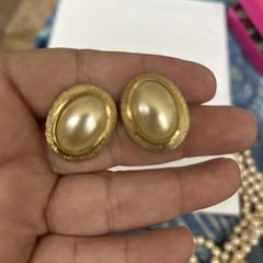 Vintage Faux Pearl Jewelry Necklaces Earrings-1 Pierced/1 Clip On-2 Necklaces!