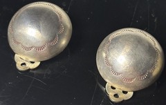Vintage Embossed Sterling Clip On Earrings- Beautiful And Very Light!