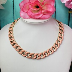 Trendy Large Enamel Cuban Link Chain Statement Necklace Chic Insta Collar